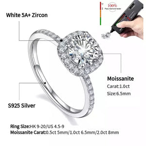 Round Moissanite Pavé Accents Engagement Ring