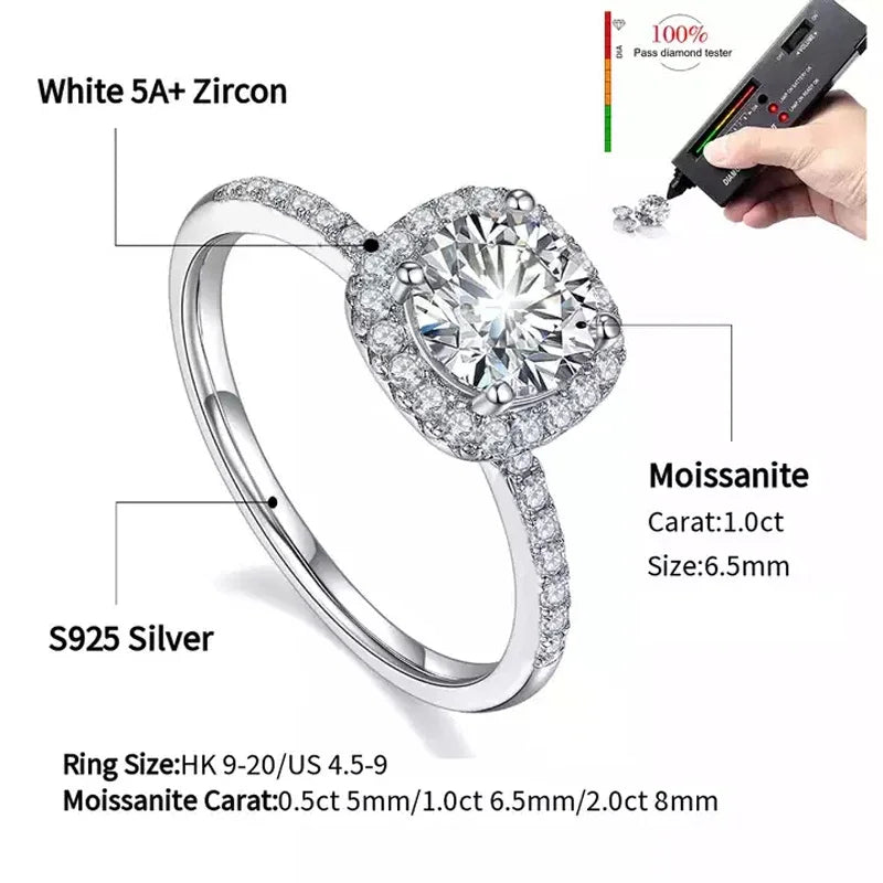 Round Moissanite Pavé Accents Engagement Ring