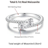 Bypass Graduated Moissanite Half Eternity Wedding Band Ring