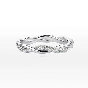 Twisted Vine Moissanite Half Eternity Wedding Band Stackable Ring