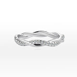 Twisted Vine Moissanite Half Eternity Wedding Band Stackable Ring