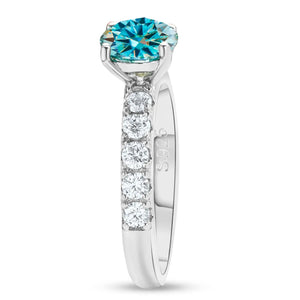 Solitaire Colorful Round Moissanite Engagement Ring