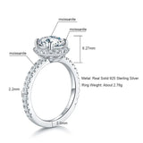 Round Halo Moissanite Pave Engagement Ring