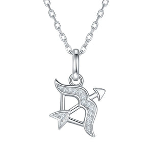 Real Moissanite zodiac signs Sterling Silver Necklace