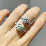 Round Moissanite Pavé Accents Engagement Ring