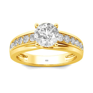 Round Cut Moissanite Channel Set Engagement Ring