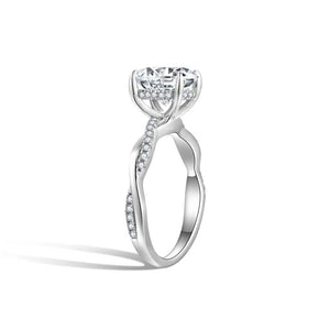 Twisted Infinity Oval Moissanite Pave Engagement Ring