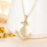 Real Moissanite Anchor Sterling Silver Necklace