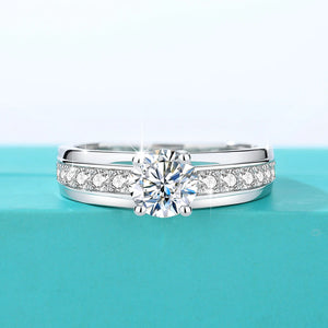 Fashion Round Moissanite Channel Set Engagement Ring