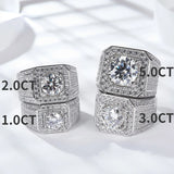 Round Moissanite Fashion Sterling Silver Wedding Ring For Men