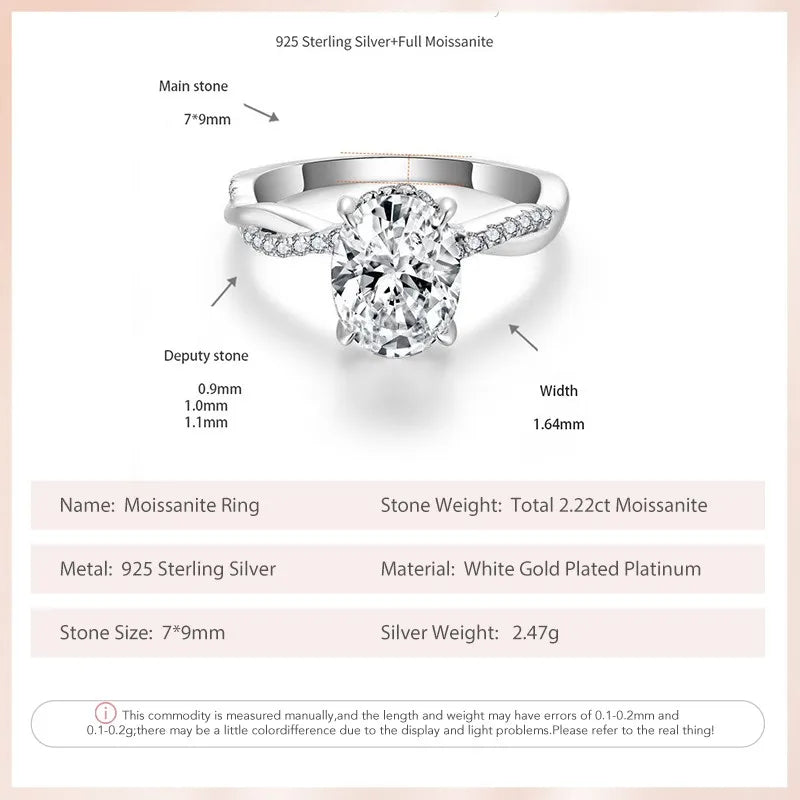 Twisted Infinity Oval Moissanite Pave Engagement Ring