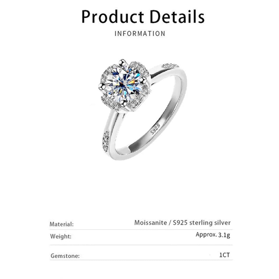 Basket Halo Moissanite Cathedral Engagement Ring