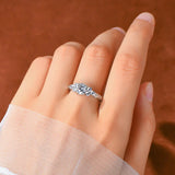 Vintage Three Stone Moissanite Scroll Filigree Engagement Ring