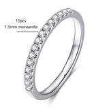 Round Moissanite Half Eternity Wedding Band Ring