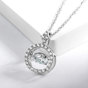 Real Moissanite Dancing Diamond Sterling Silver Necklace