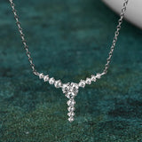 Real Moissanite Y-Shaped Sterling Silver Necklace