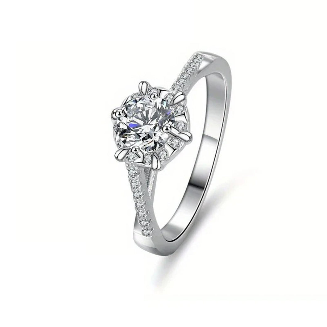 Solitaire Moissanite Twisted Engagement Ring