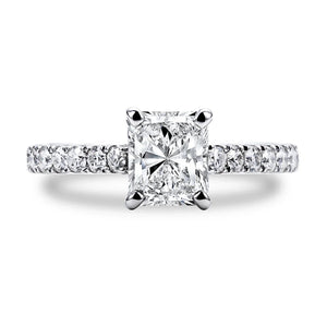 Hidden Halo Radiant Moissanite Pave Engagement Ring