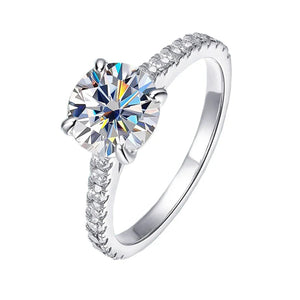 Solitaire Round Moissanite Engagement Ring