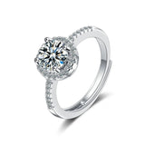 Moissanite Diamond Halo Round Cut Engagement Ring